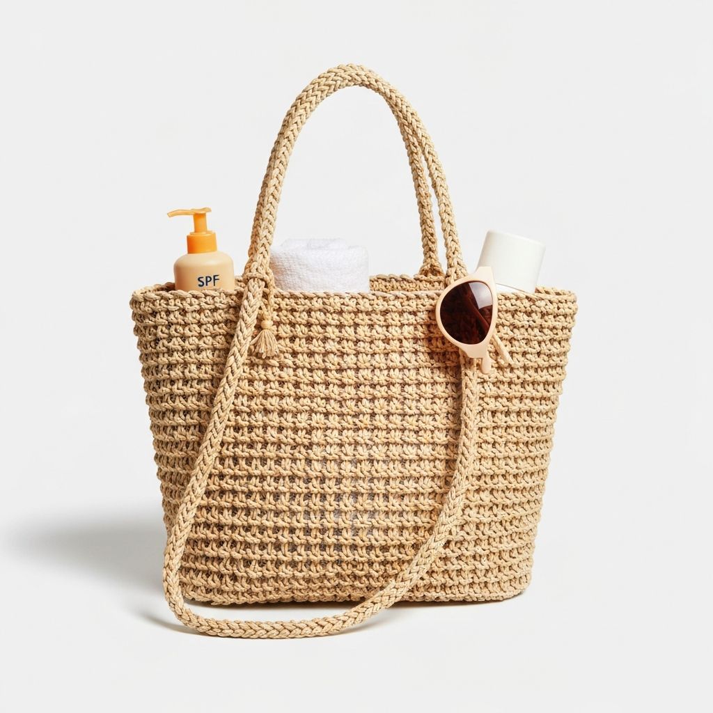 Raffia beach tote bag
