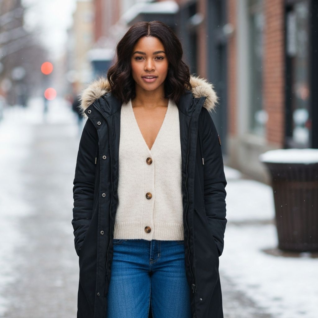 Cream outfit with black accessories