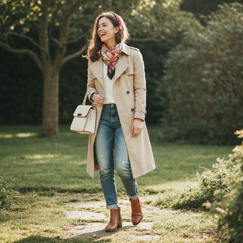 Spring outfit with trench coat