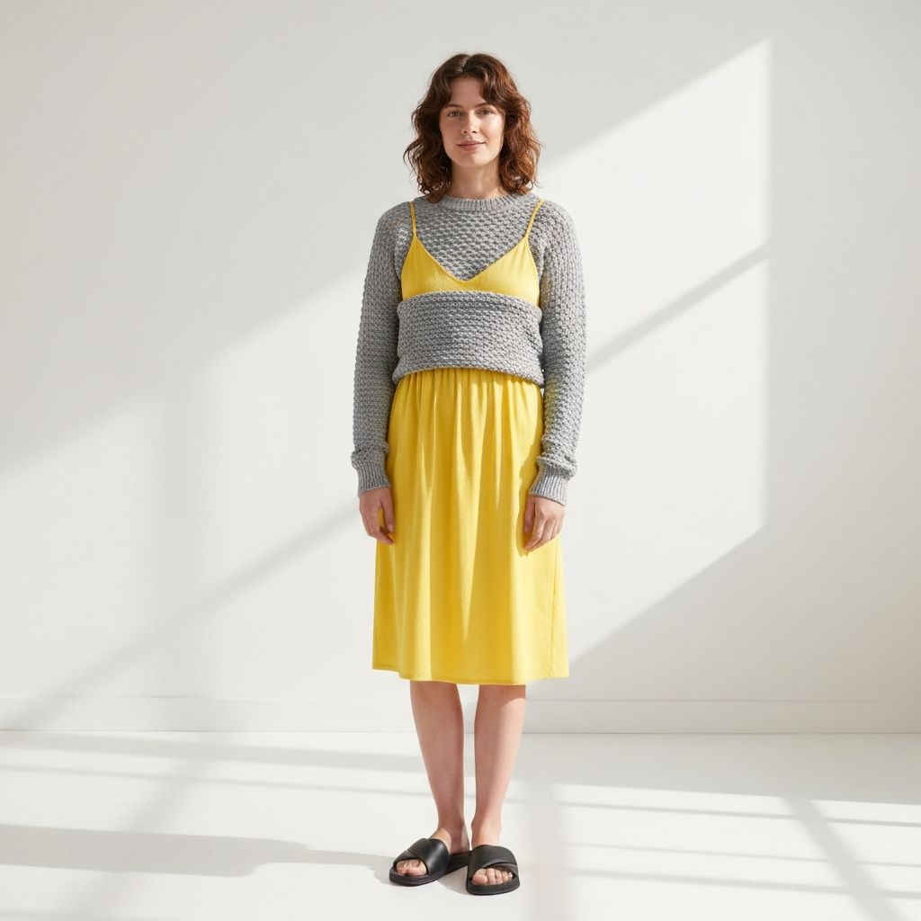 Dress with sweater layer